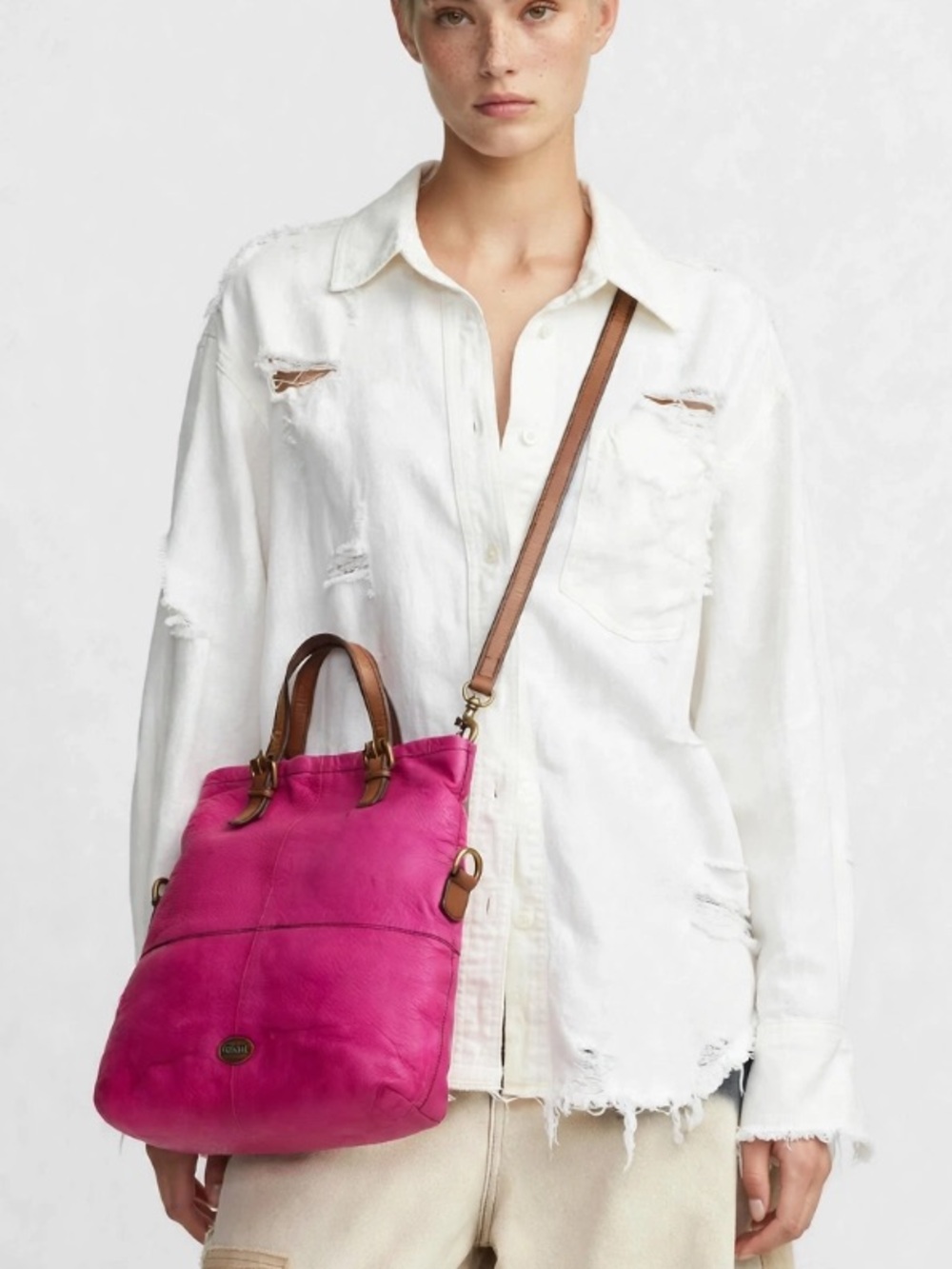 Fossil large leather crossbody